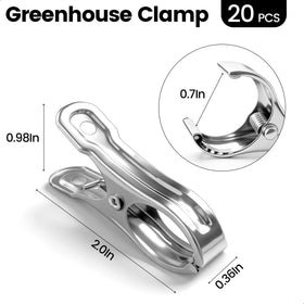 Topiverse greenhouse clip set, 2-inch length, easy grip for netting and film
