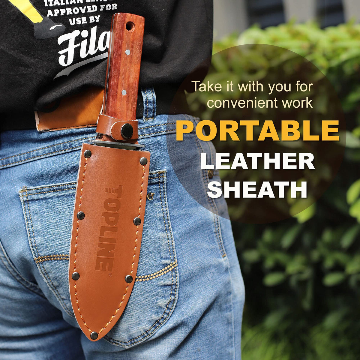Topline Hori Hori serrated edge tackles tough roots and branches
