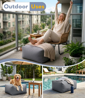 TopNaps anti-slip base keeps the ottoman steady on smooth surfaces.