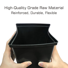TopoGrow square black textured pot for durable daily use.