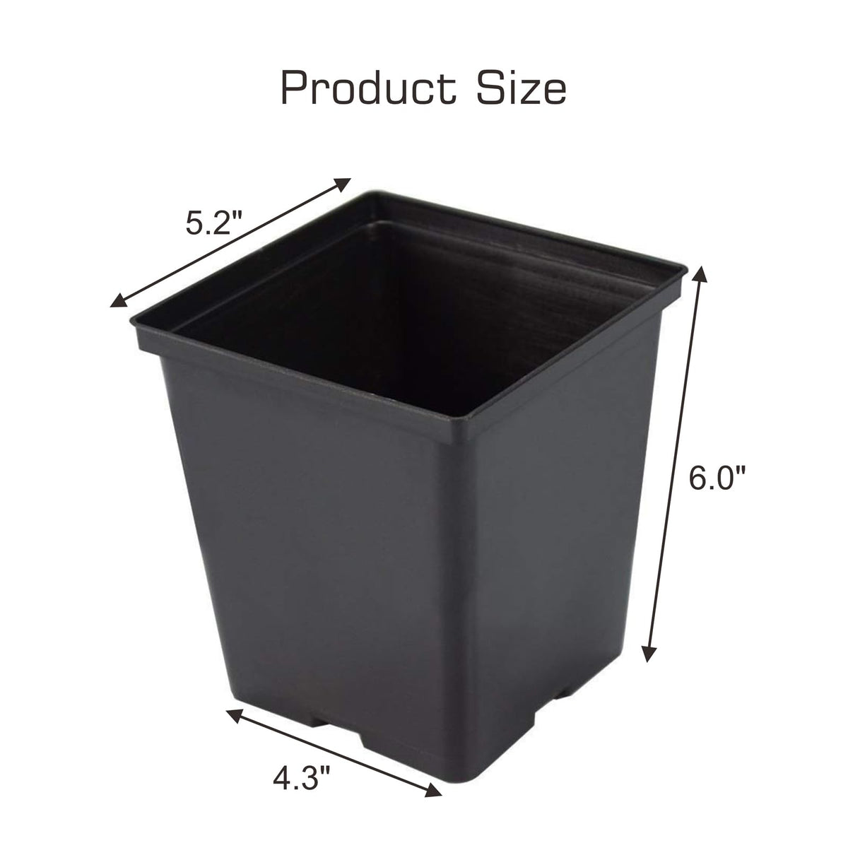 TopoGrow square pot with wide grip rim for easy transport and transplanting.