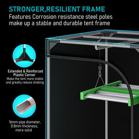 TopoLite grow tent ample ceiling height for tall plants