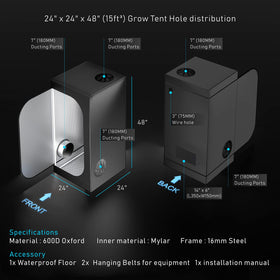 TopoLite grow tent ventilation port for flexible airflow management