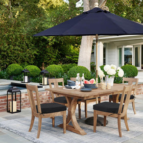 Topotdor cushion set complements outdoor furniture with a durable stain-resistant fabric finish.