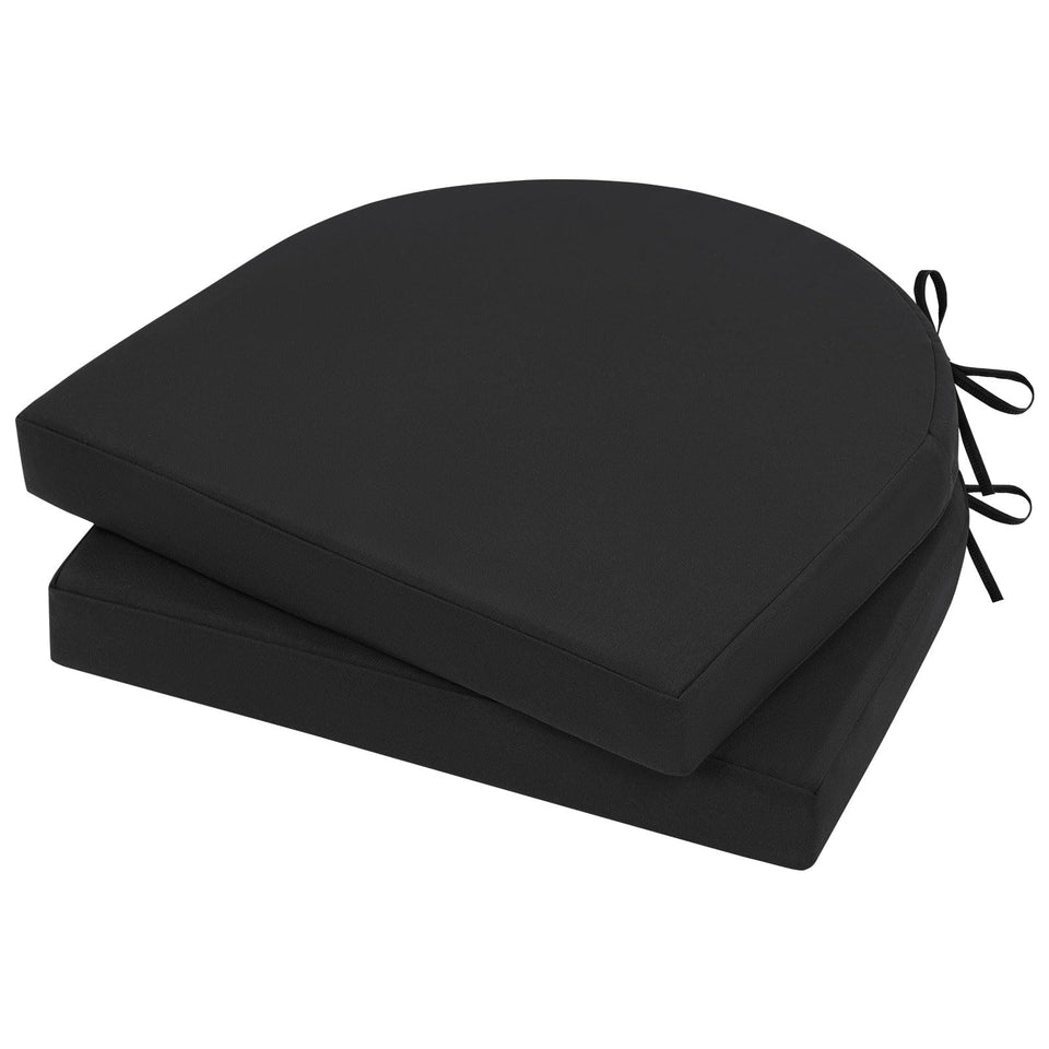 Topotdor outdoor chair cushions 2-pack 17x16x2 provide plush under-seat support for patio dining.
