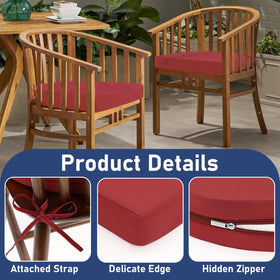 Topotdor cushions with ties keep cushions securely fixed on chairs.