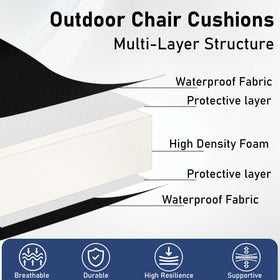 Topotdor patio chair cushions offer comfortable support for back and hips during outdoor gatherings.