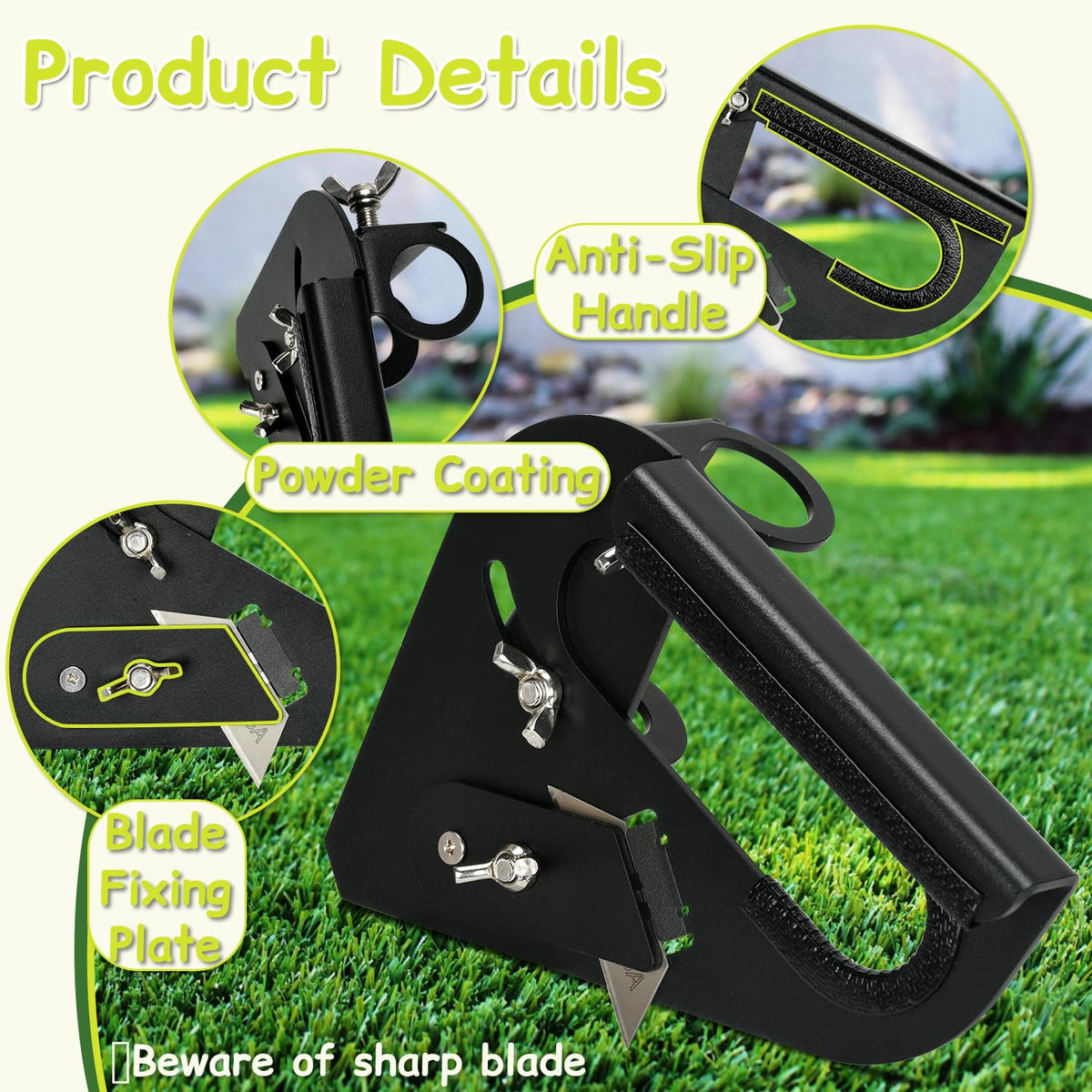 TOPOWN adjustable blade length to fit turf thickness