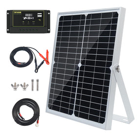 Topsolar 30W panel front view for portable off-grid charging.