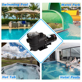 TOPWAY pump in use demonstrates strong flow for inground or above-ground pools