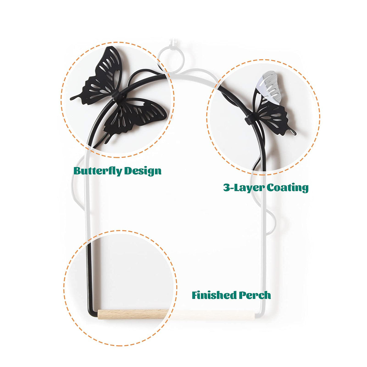 TopWoot hummingbird swing with butterfly décor enhances backyard charm.