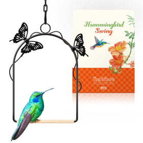 TopWoot hummingbird swing near nectar feeder demonstrates practical placement.