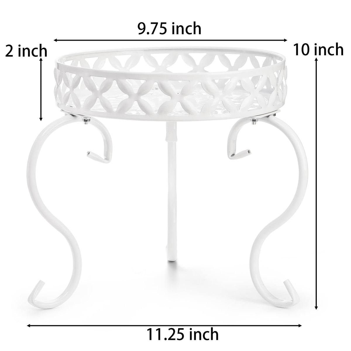TOPZEA two-pack white plant stand front view holds medium pots neatly.