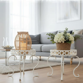 TOPZEA two-pack white plant stand packaged for easy assembly.