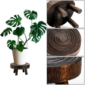 TOPZEA medium wooden plant stand 6-9 inch diameter elevates short pots