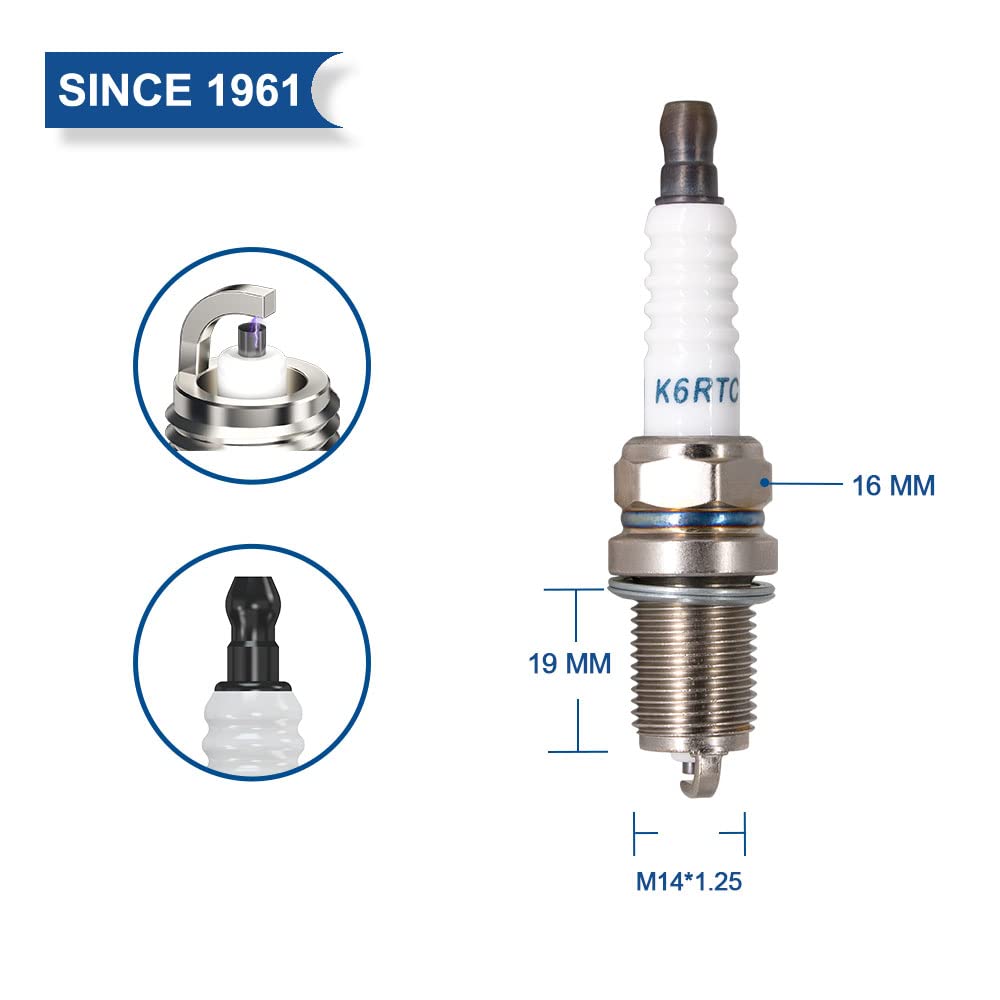 TORCH K6RTC spark plug compatibility chart highlights RC12YC and more