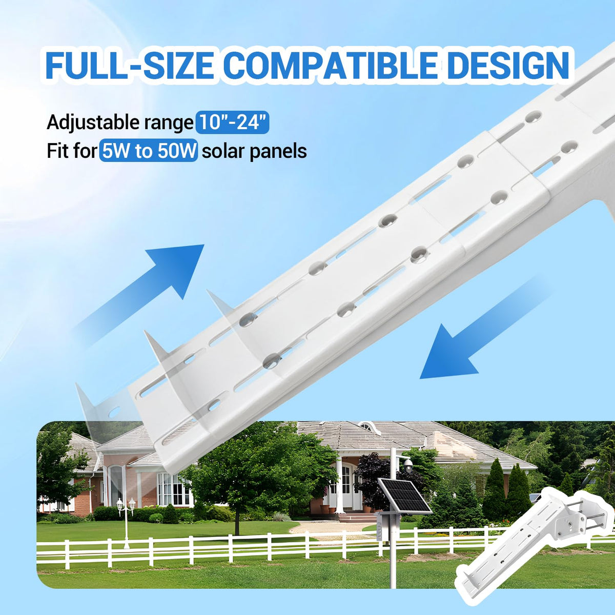 Tordale mount fits 5W-50W panels for flexible on-site power setups