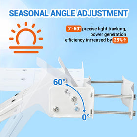 Tordale pole mount tilt from 0 to 60 degrees for seasonal sun tracking