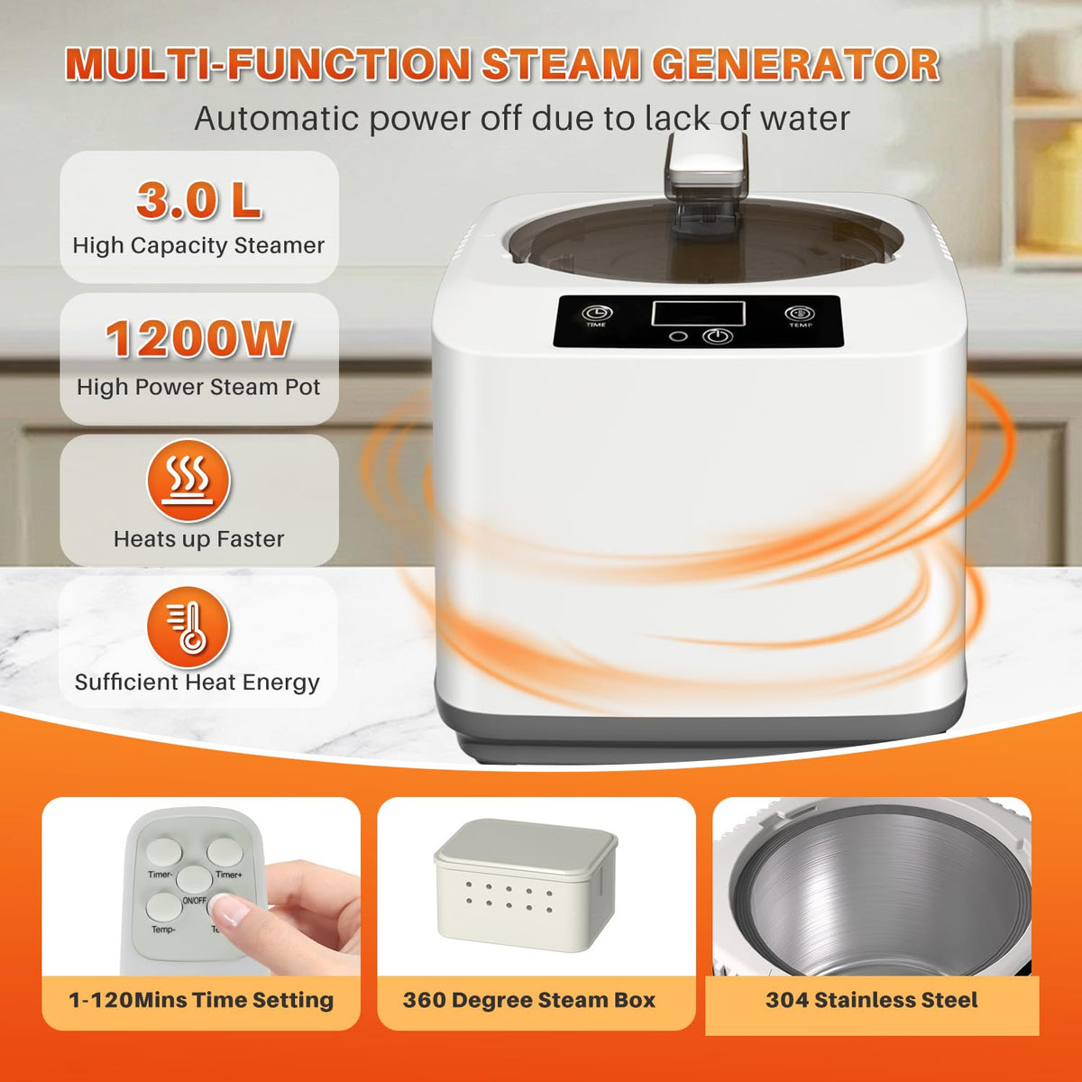TOREAD 304 stainless steel steam pot ensures leak-proof heat during use