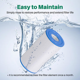 TOREAD efficient filtration area maintains water flow for spa use.