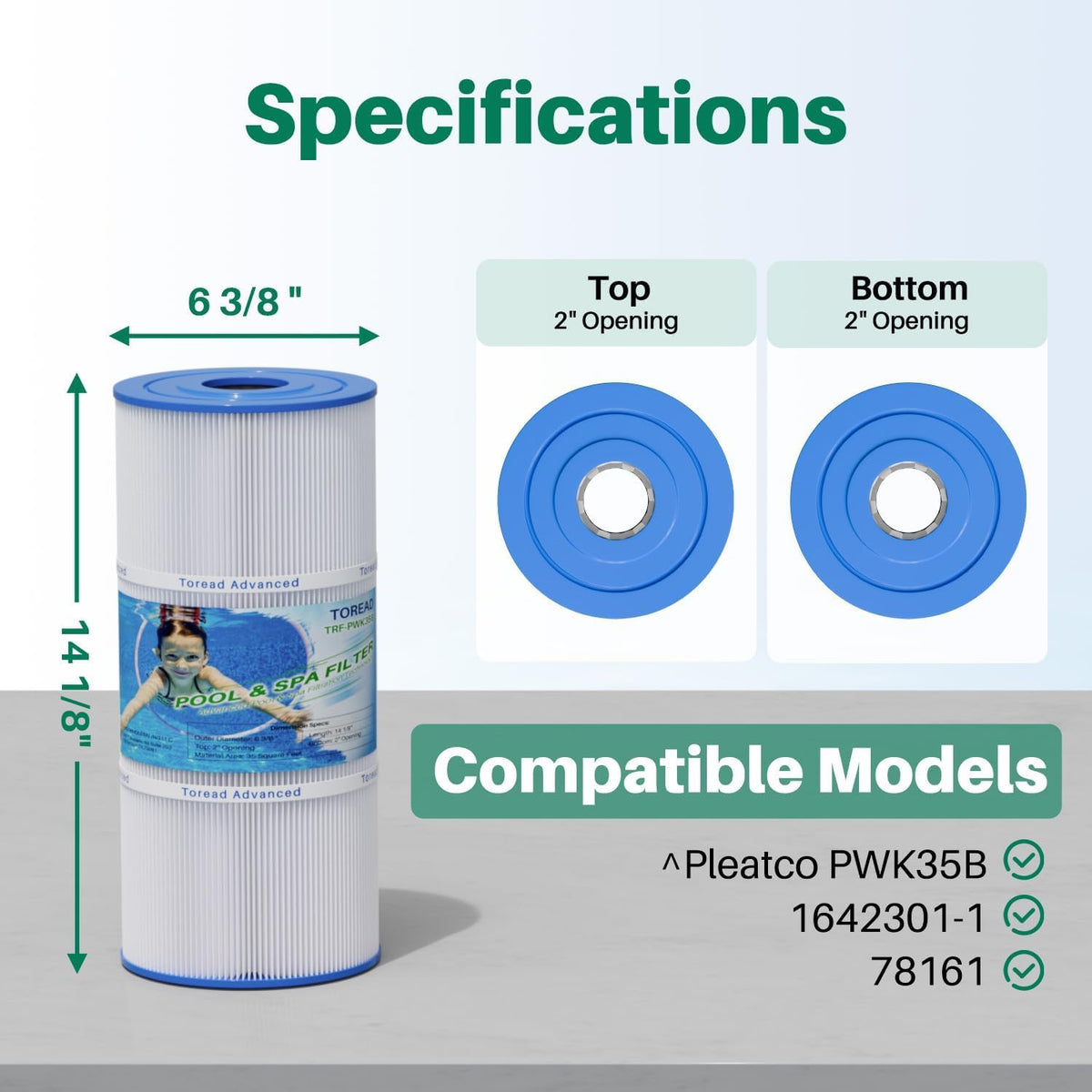 TOREAD PWK35B filtration fabric closeup highlights debris capture for clearer water.