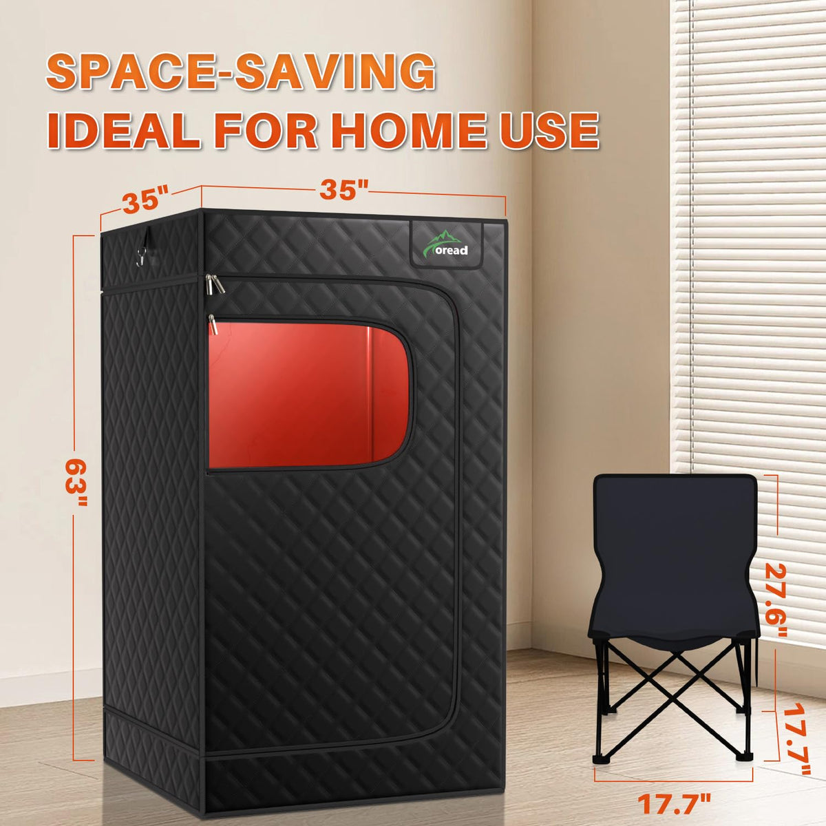 TOREAD red light infrared sauna cabin delivering compact, high-seal steam sessions at home