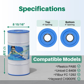 TOREAD reinforced-end-caps-center-support provides durable filtration under chlorine use