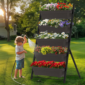TOREVSIOR 5-Tier vertical garden bed exterior for space-saving outdoor greenery.