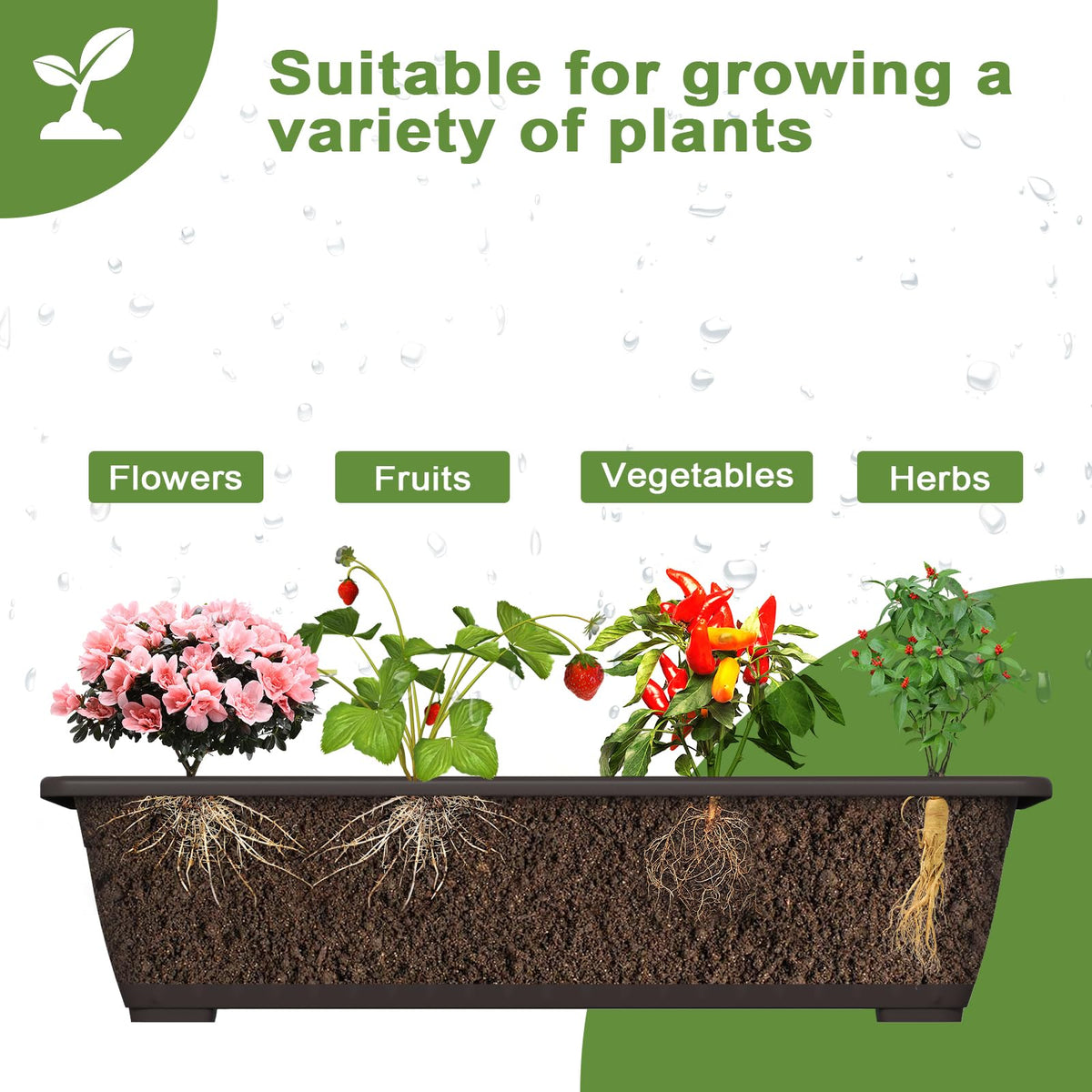 TOREVSIOR plant pots close-up with drainage holes for healthy watering.