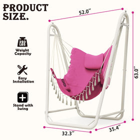 TOREVSIOR side pocket on hammock chair stand, convenient storage for phone or book