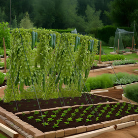 Toriexon 2-pack trellis in use supports multiple plants.