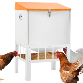 Toriexon chicken feeder with 50lbs capacity for large flocks and fewer refills.