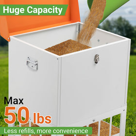 Toriexon feeder with 18 ports accommodates multiple birds eating at once.