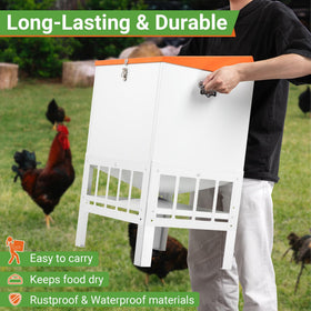 Toriexon powder-coated steel construction resists rust in outdoor coops.