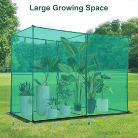 Toriexon crop cage extended bottom protects soil near plants