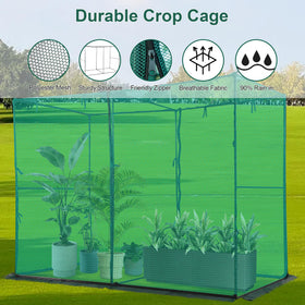 Toriexon crop cage with ground staples anchored securely to ground