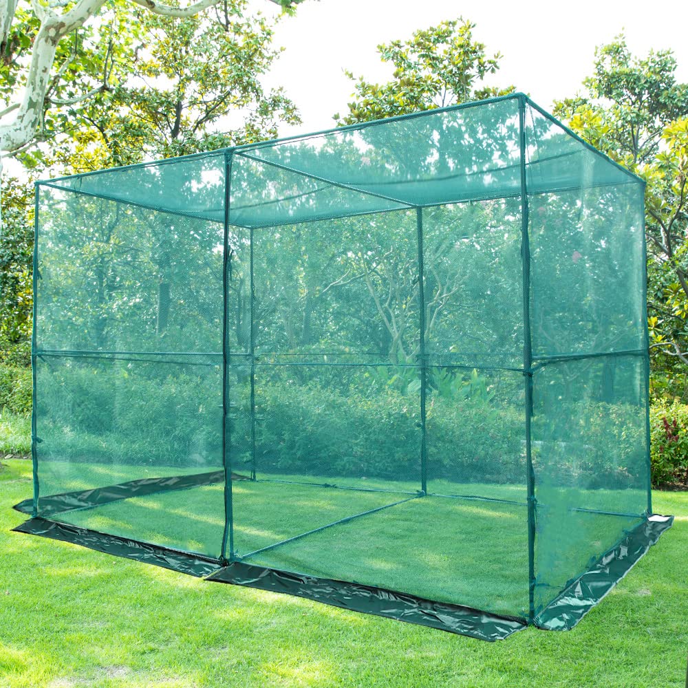 Toriexon crop cage side view shows protective frame supporting plant growth