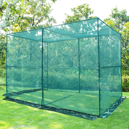 Toriexon crop cage side view shows protective frame supporting plant growth