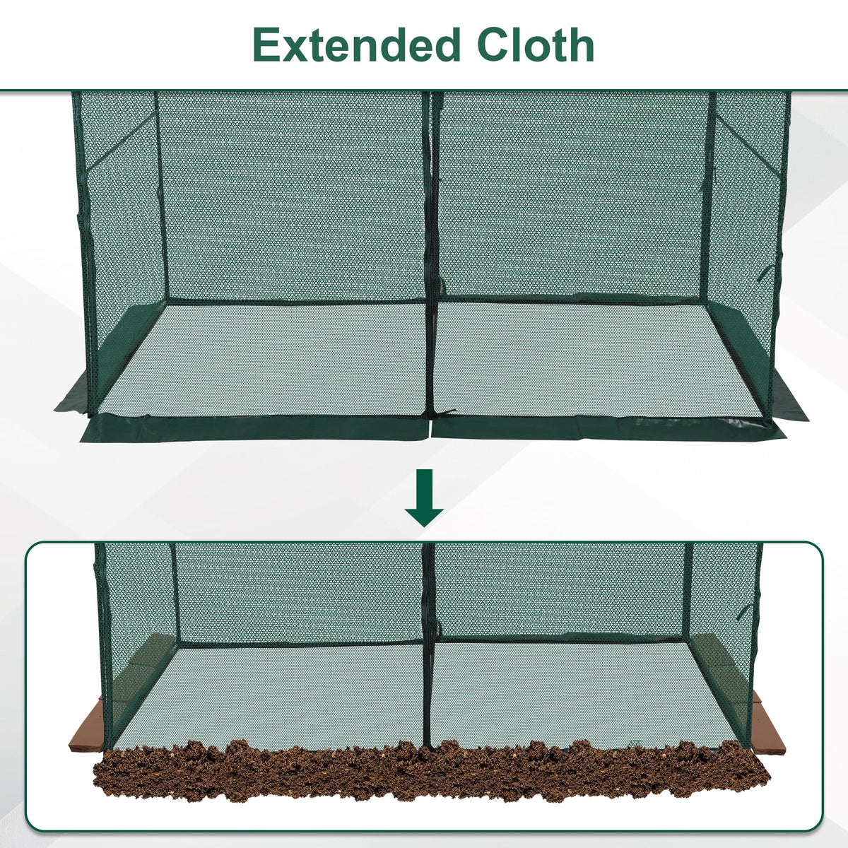 Toriexon Crop Cage ventilation mesh promotes airflow and pollinator access.