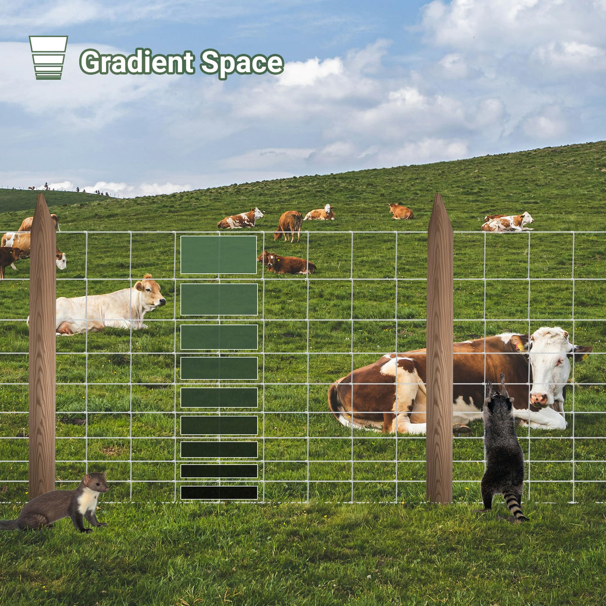 Toriexon Farm Fence galvanized coating sheen resists rust in outdoor conditions.