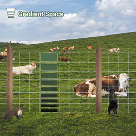Toriexon Farm Fence galvanized coating sheen resists rust in outdoor conditions.