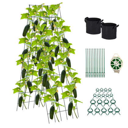 Toriexon foldable cucumber trellis frame shows a durable green steel structure for outdoor gardens