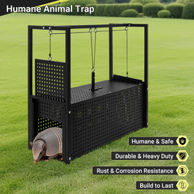 Toriexon live animal trap steel construction close-up demonstrates weather-resistant coating