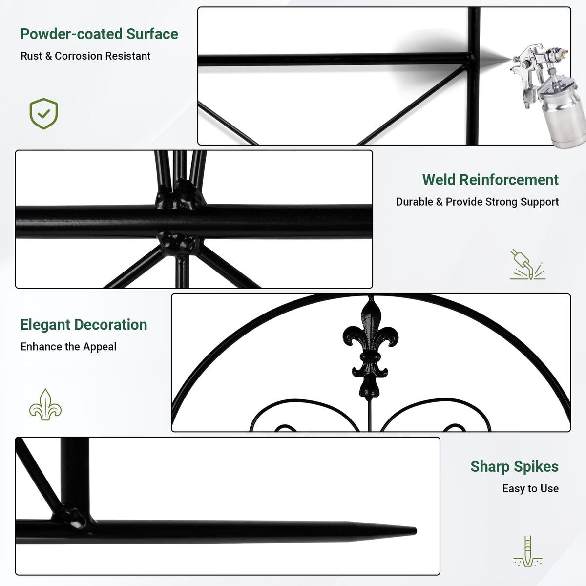 Toriexon metal trellis rugged construction; year-round garden vine support
