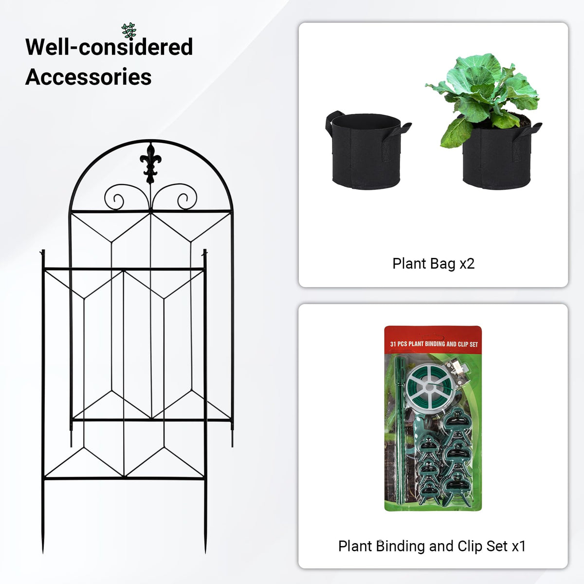 Toriexon trellis easy-assembly design; quick setup for instant garden use