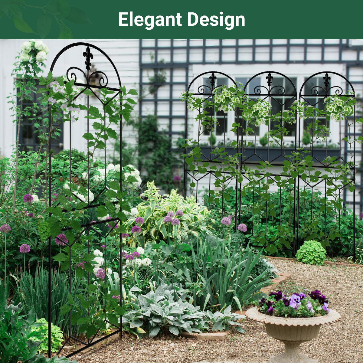 Toriexon trellis with rustproof finish; long-lasting weather resistance for outdoor use