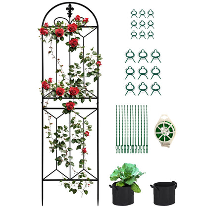Toriexon metal trellis outdoor side view; sturdy welded frame supports vigorous vines