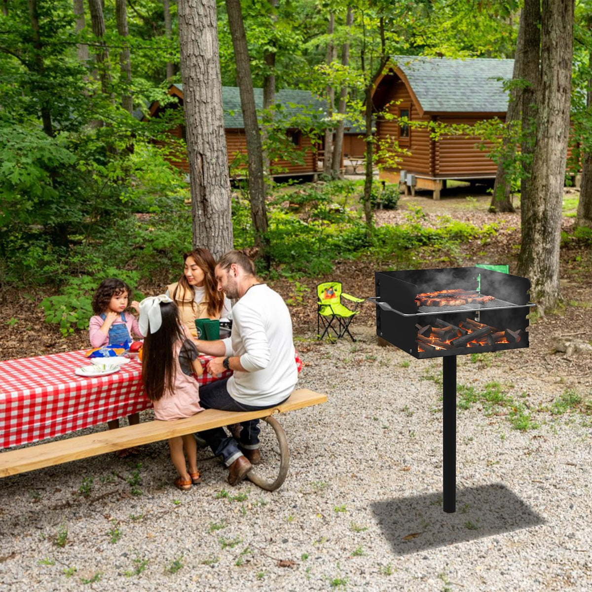 Toriexon Park Grills stainless steel grate resisting corrosion for durable use.