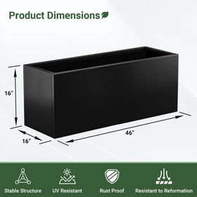 Toriexon planter box with removable shelves mid-height for adjustable planting.