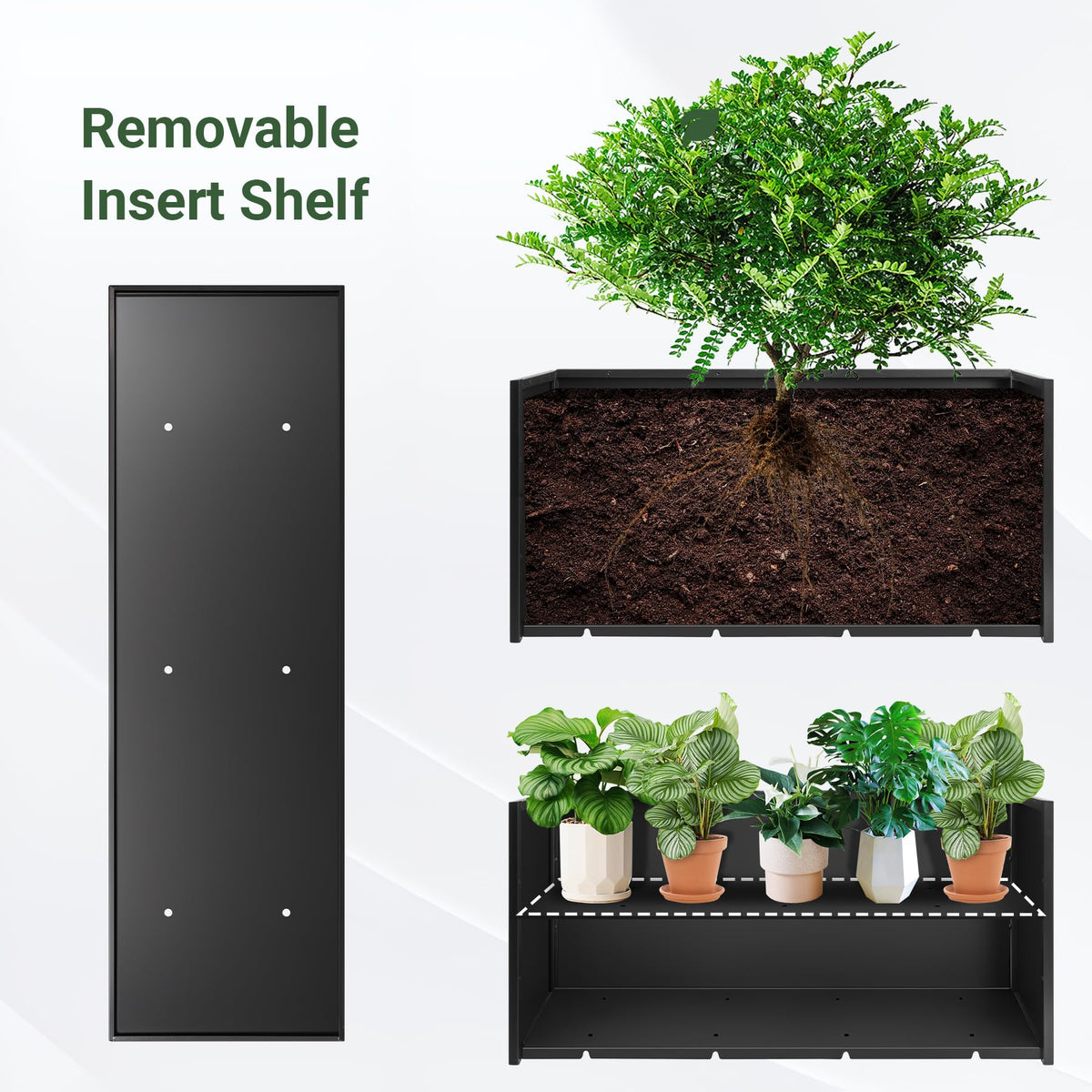 Toriexon planter box UV-resistant coating preserves the black finish.
